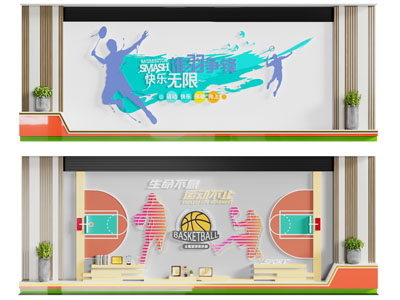 现代运动主题展览展示文化墙3d模型 现代运动主题展览展示文化墙