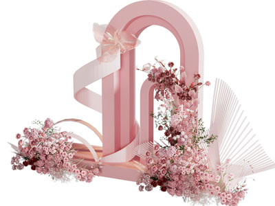 现代花卉美陈 摆件组合3d模型 现代花卉美陈 摆件组合