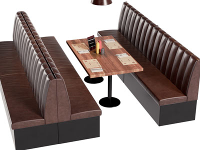 现代饭店餐馆多人卡座餐桌椅组合3d模型 现代饭店餐馆多人卡座餐桌椅组合