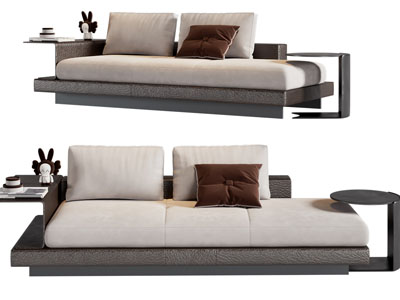 新中式多人沙发3d模型 新中式多人沙发