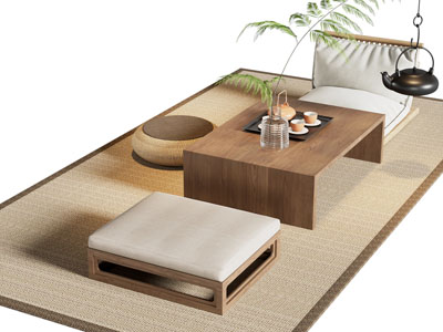 日式茶几 休闲椅 蒲团