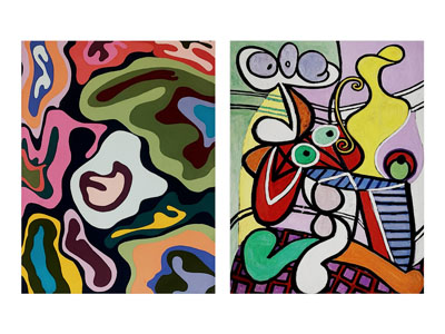 现代多巴胺装饰挂画3d模型 现代多巴胺装饰挂画