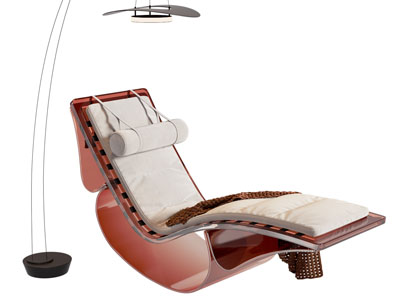 现代躺椅 落地灯
