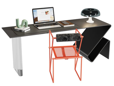 现代书桌椅组合3d模型 现代书桌椅组合