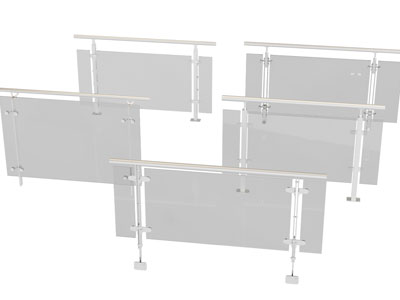 现代玻璃栏杆 扶手 围栏3d模型 现代玻璃栏杆 扶手 围栏