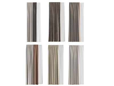 现代窗帘窗纱3d模型 现代窗帘窗纱