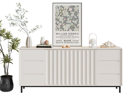 现代奶油风玄关柜 边柜3d模型 现代奶油风玄关柜 边柜