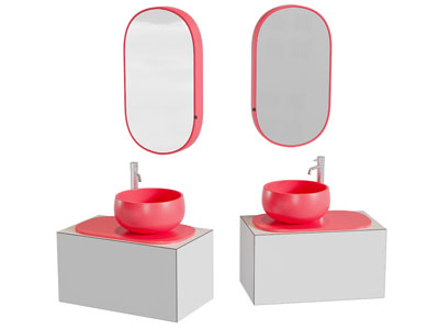 现代洗手台 镜子 浴室柜