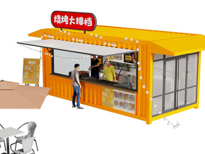 现代小吃店门头3d模型 现代小吃店门头