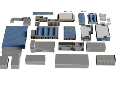 现代厂房 建筑外墙