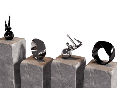 现代金属雕塑雕刻摆件组合3d模型 现代金属雕塑雕刻摆件组合