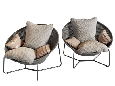 现代户外编织休闲椅子