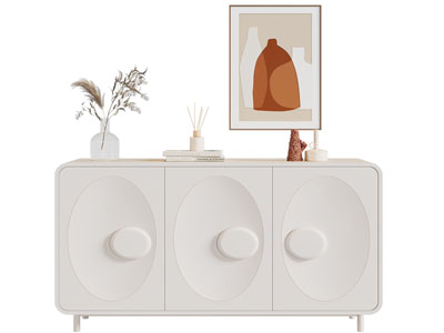 现代奶油风玄关柜 边柜3d模型 现代奶油风玄关柜 边柜