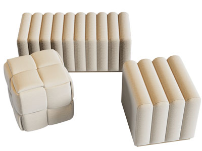 现代奶油风沙发凳子