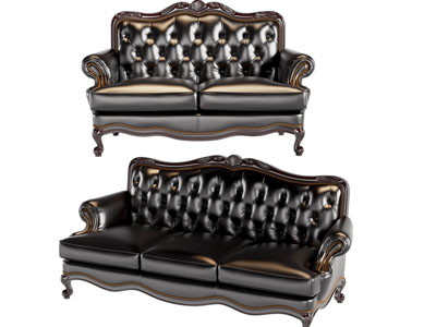 欧式软包靠背多人沙发3d模型 欧式软包靠背多人沙发