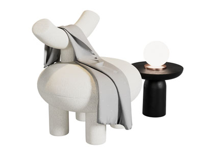 现代休闲椅子 边几