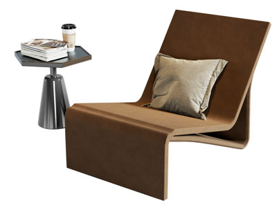 现代休闲椅子 边几