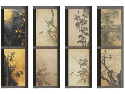 新中式装饰挂画3d模型 新中式装饰挂画