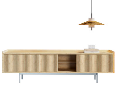 现代实木电视柜