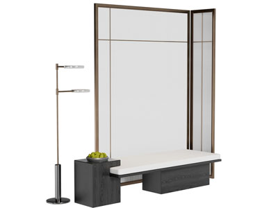 新中式景观长凳子 隔断