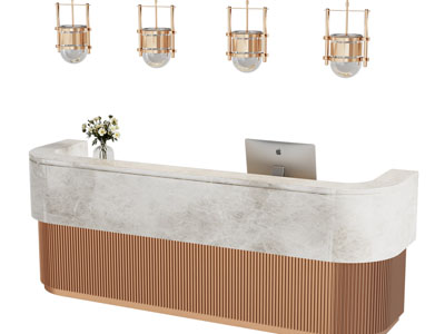 现代前台接待台3d模型 现代前台接待台