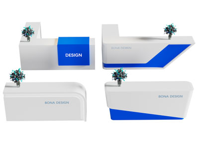 现代前台接待台3d模型 现代前台接待台