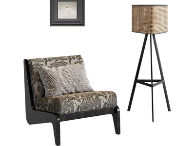 现代休闲椅子 落地灯