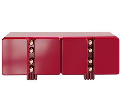现代红色玄关柜 边柜3d模型 现代红色玄关柜 边柜