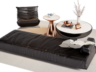 现代懒人沙发 多人收发和茶几组合