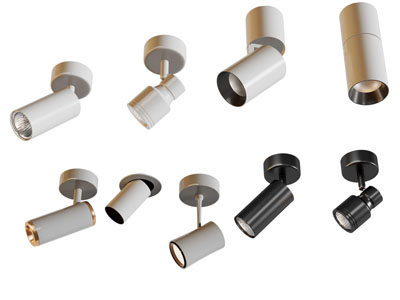 现代可转向筒灯射灯3d模型 现代可转向筒灯射灯