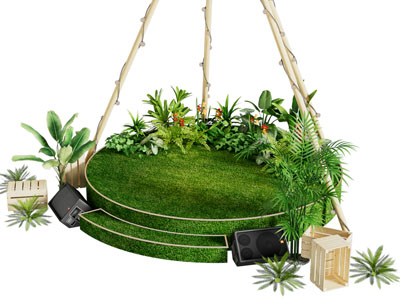 现代户外装置 森系美陈 演绎舞台3d模型 现代户外装置 森系美陈 演绎舞台