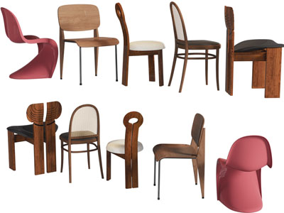 现代中古休闲椅子 餐椅