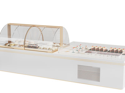 现代蛋糕 甜点玻璃展柜 货架