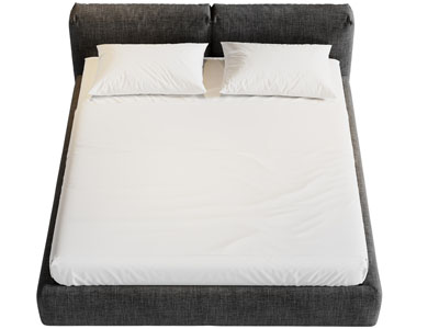 现代布艺双人床