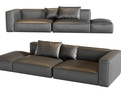 现代皮质多人沙发3d模型 现代皮质多人沙发