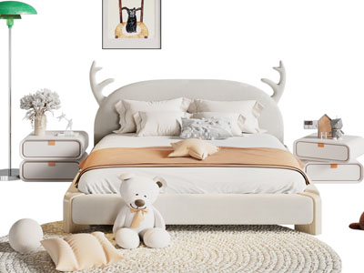 现代儿童双人床 床头柜