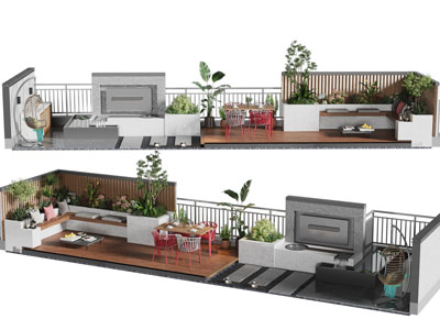 现代庭院景观卡座多人沙发 休闲桌椅组合