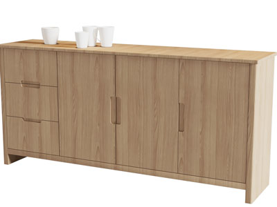 现代实木玄关柜 边柜3d模型 现代实木玄关柜 边柜