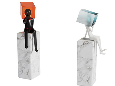 现代雕塑雕刻 摆件组合3d模型 现代雕塑雕刻 摆件组合