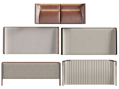 现代双人床软包床头