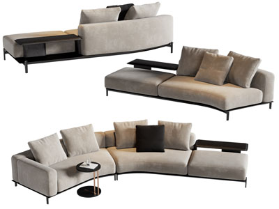 现代多人沙发3d模型 现代多人沙发