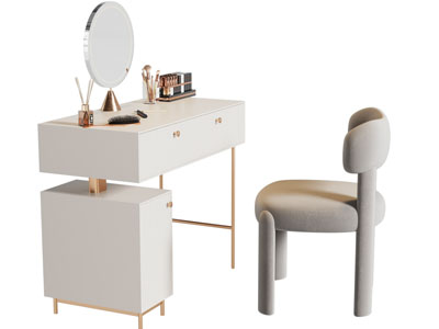 现代轻奢化妆 梳妆台3d模型 现代轻奢化妆 梳妆台