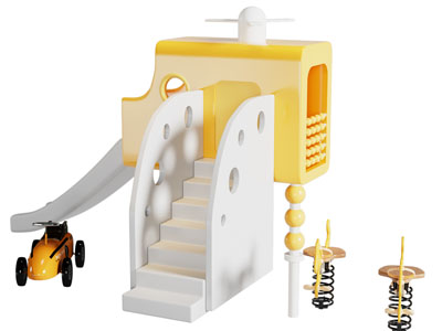 现代儿童滑滑梯 游乐设备3d模型 现代儿童滑滑梯 游乐设备