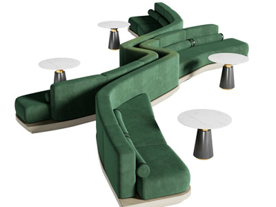 现代异形多人沙发 卡座多人沙发3d模型 现代异形多人沙发 卡座多人沙发