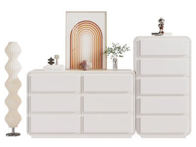 现代奶油风斗柜 边柜3d模型 现代奶油风斗柜 边柜