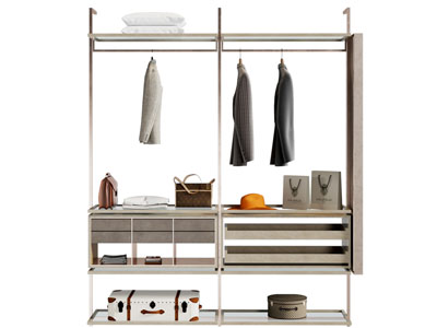 现代开放式衣柜3d模型 现代开放式衣柜