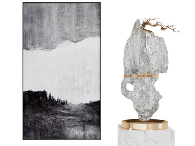 新中式装饰挂画 工艺品摆件3d模型 新中式装饰挂画 工艺品摆件