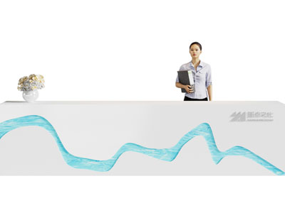 现代前台接待台3d模型 现代前台接待台