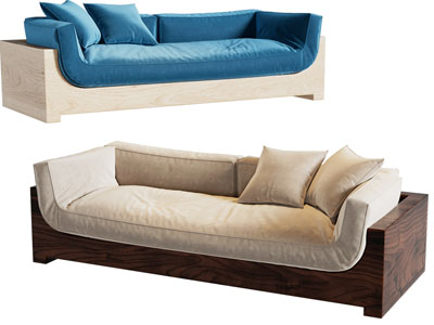 侘寂风多人沙发3d模型 侘寂风多人沙发