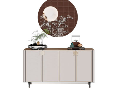 新中式玄关柜 边柜3d模型 新中式玄关柜 边柜